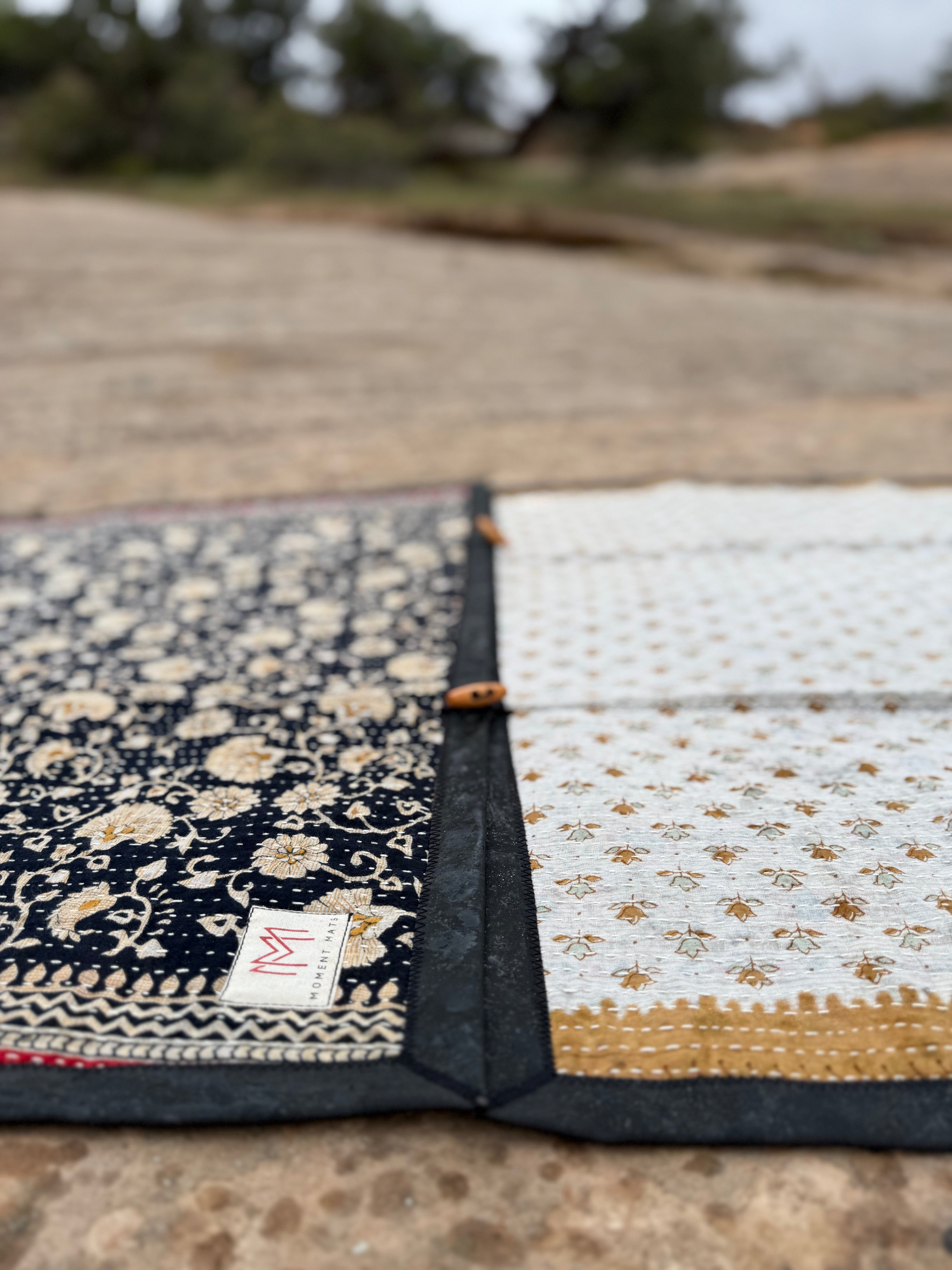 TEAL PEACOCK SARI with UNIQUE PATCHWORK & NATURAL CORK