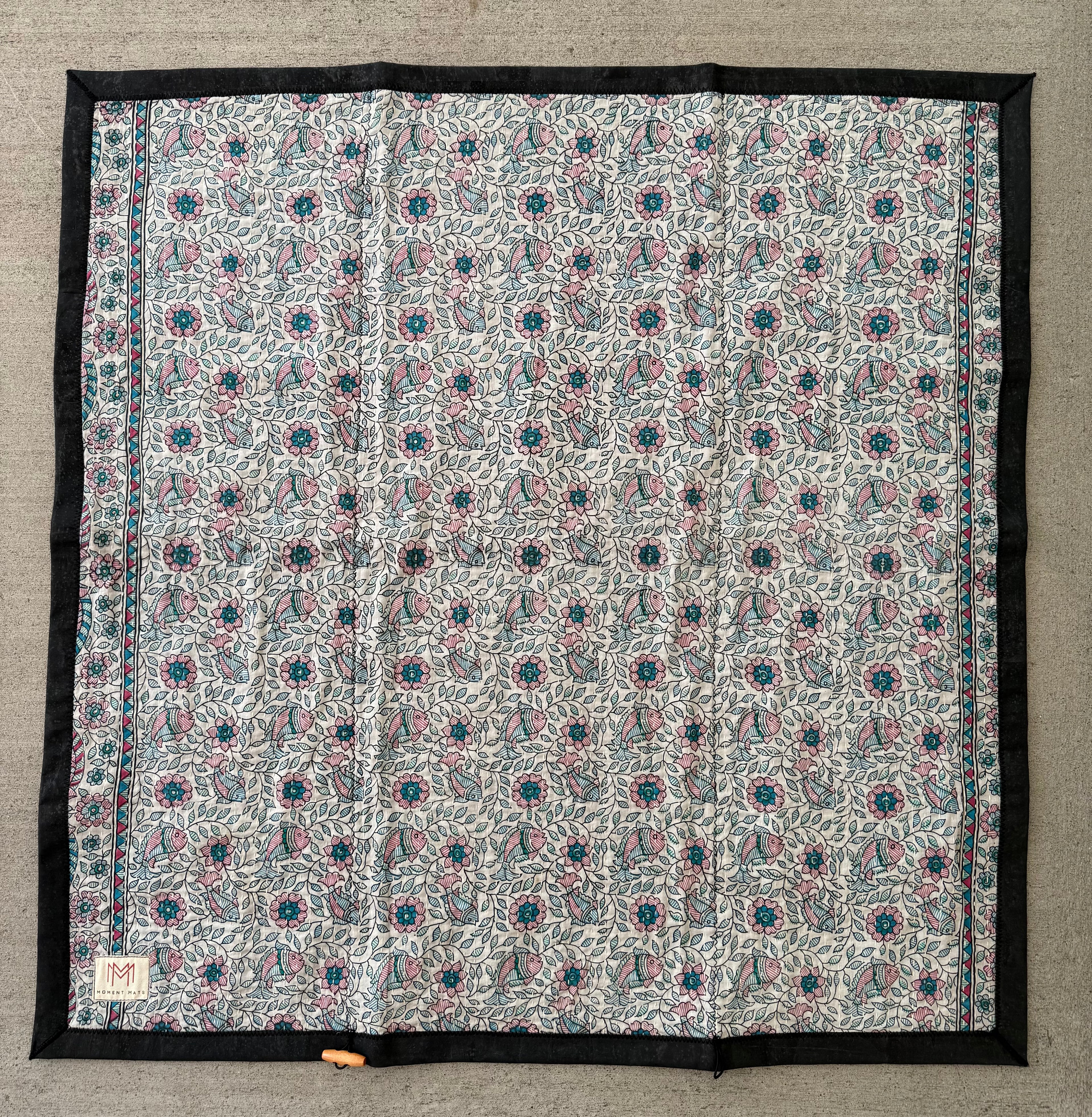 (sold) FLORAL FISH SARI with PREMIUM BLACK CORK