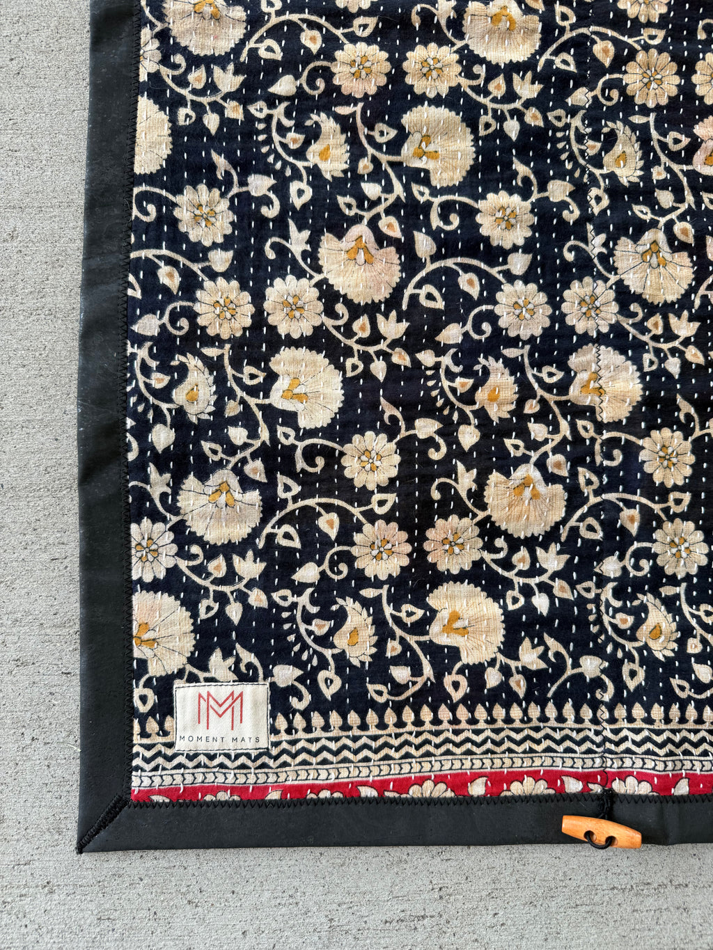 (sold) BLACK FLORAL SARI with PREMIUM BLACK CORK #2