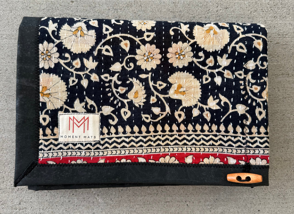 (sold) BLACK FLORAL SARI with PREMIUM BLACK CORK #2