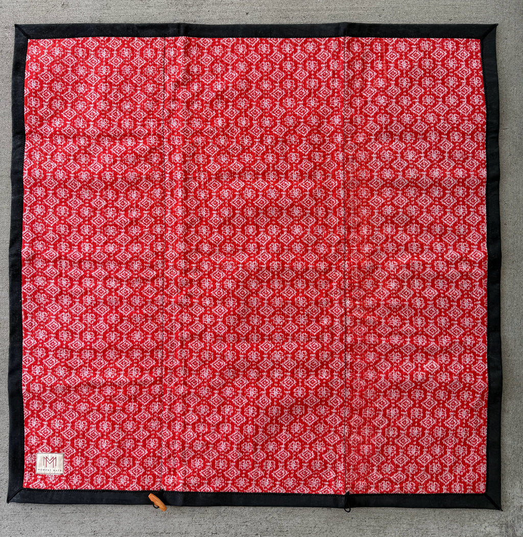 RED GEOMETRIC SARI with PREMIUM BLACK CORK