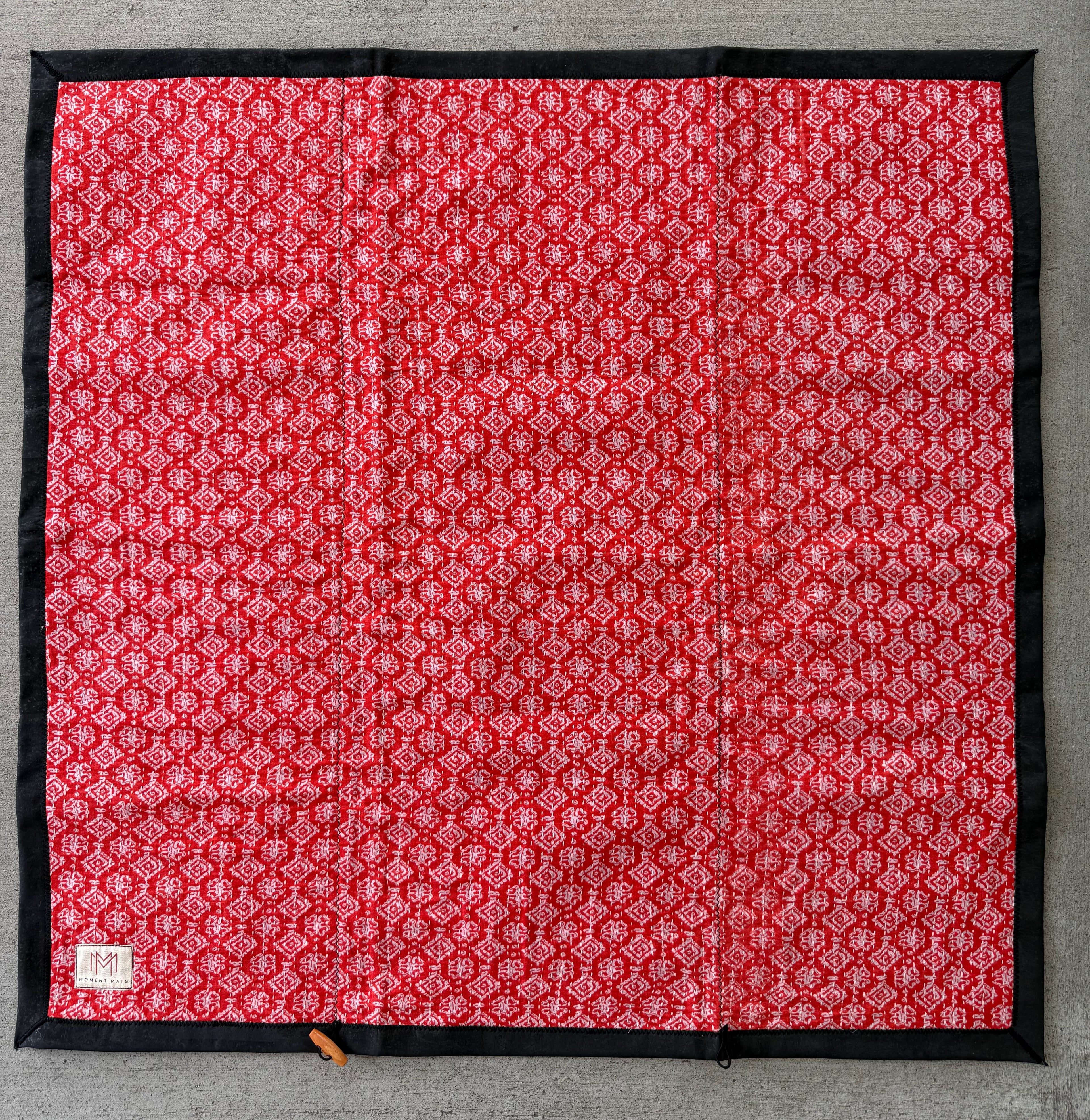 RED GEOMETRIC SARI with PREMIUM BLACK CORK