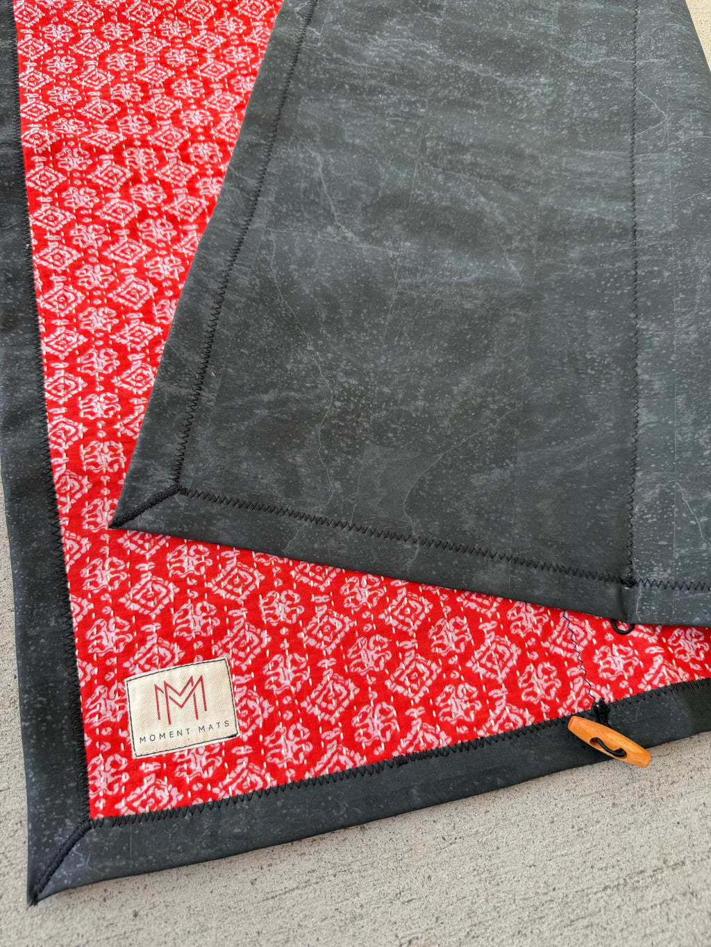 RED GEOMETRIC SARI with PREMIUM BLACK CORK