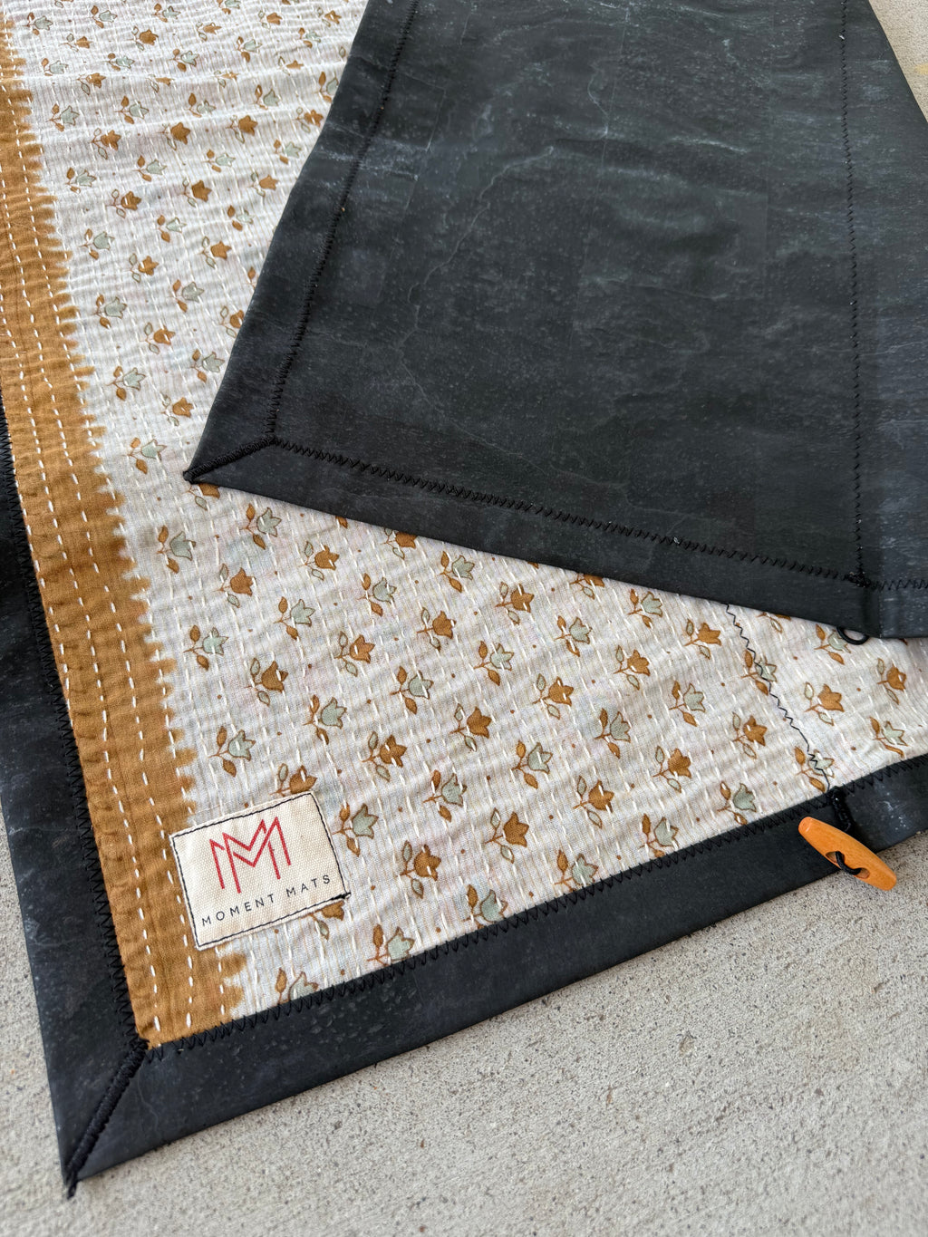 (sold) NATURAL FLORAL SARI with PREMIUM BLACK CORK