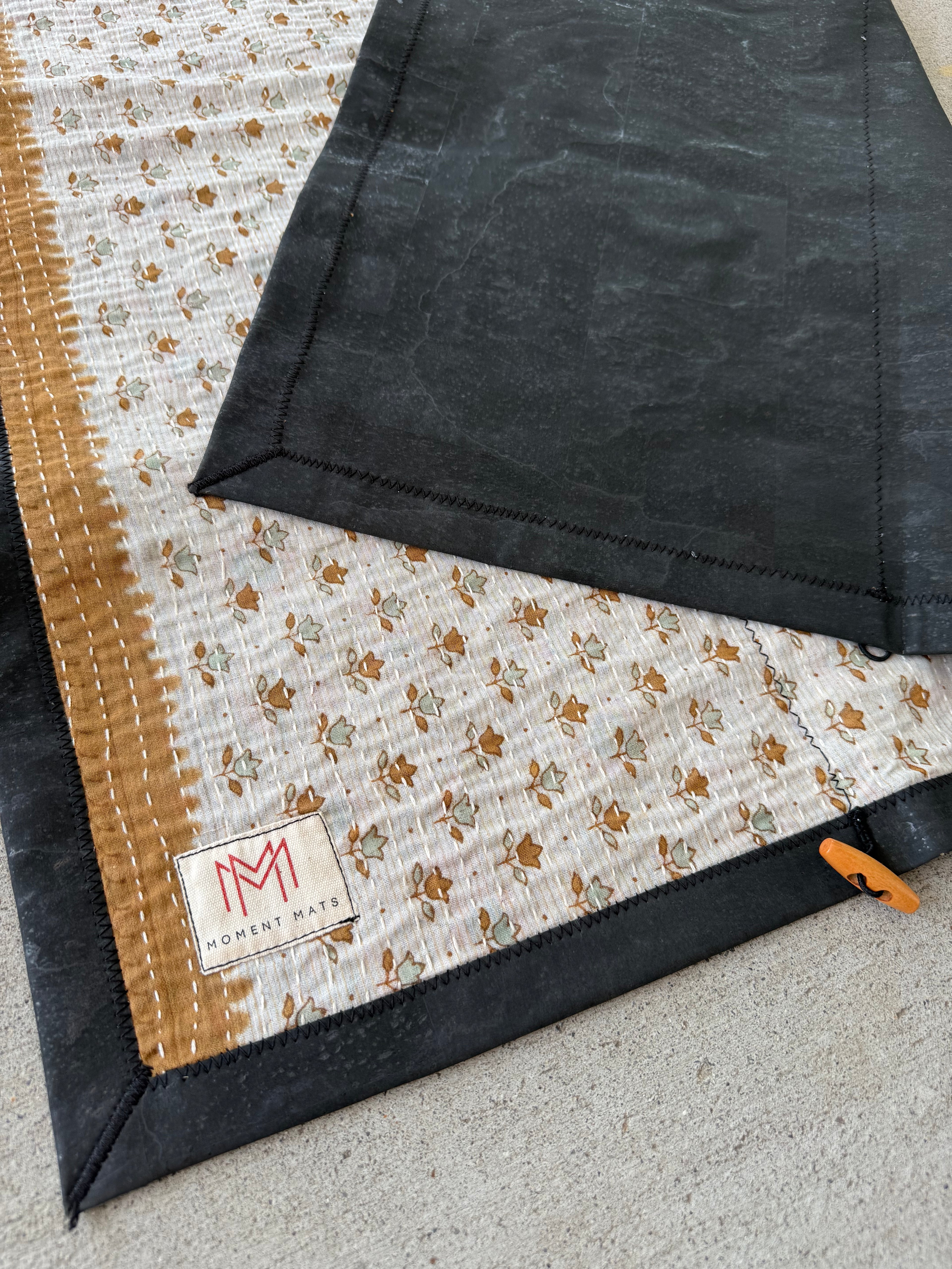 (sold) NATURAL FLORAL SARI with PREMIUM BLACK CORK