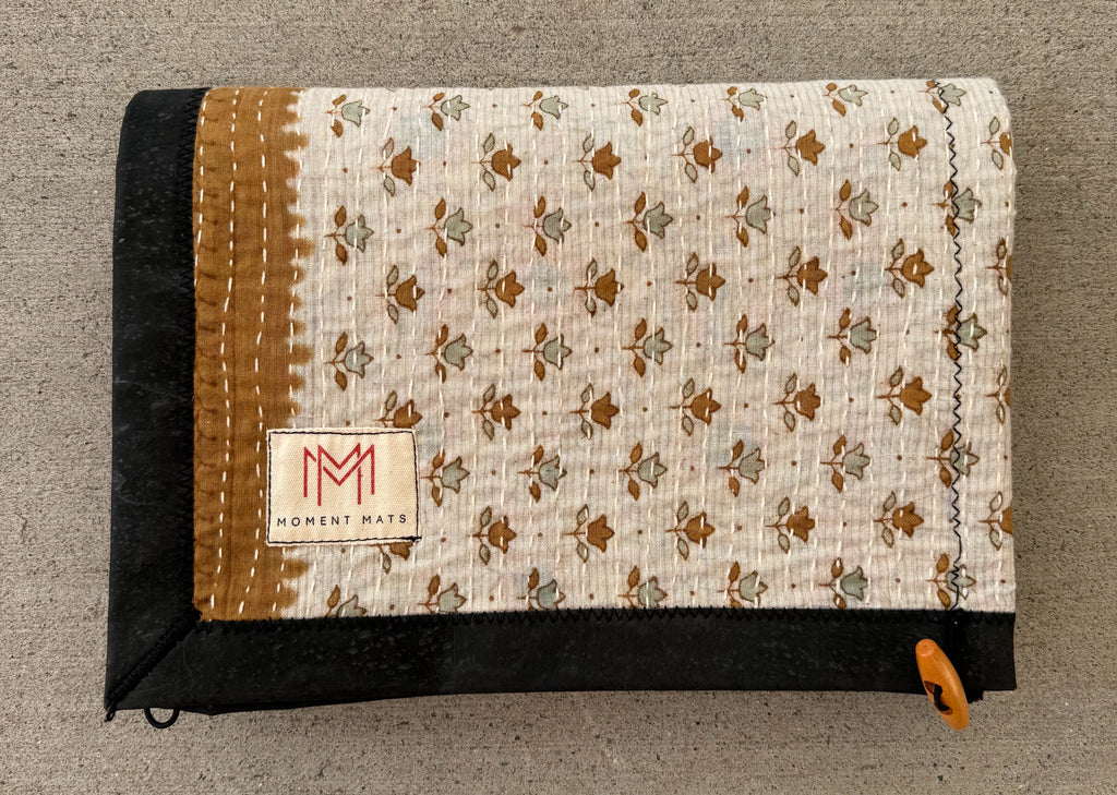 (sold) NATURAL FLORAL SARI with PREMIUM BLACK CORK