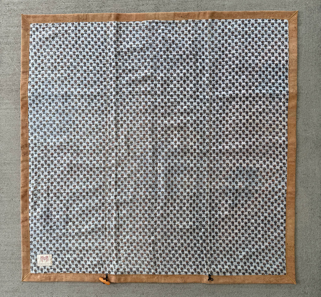 (sold) WHITE FLORAL SARI with NATURAL CORK