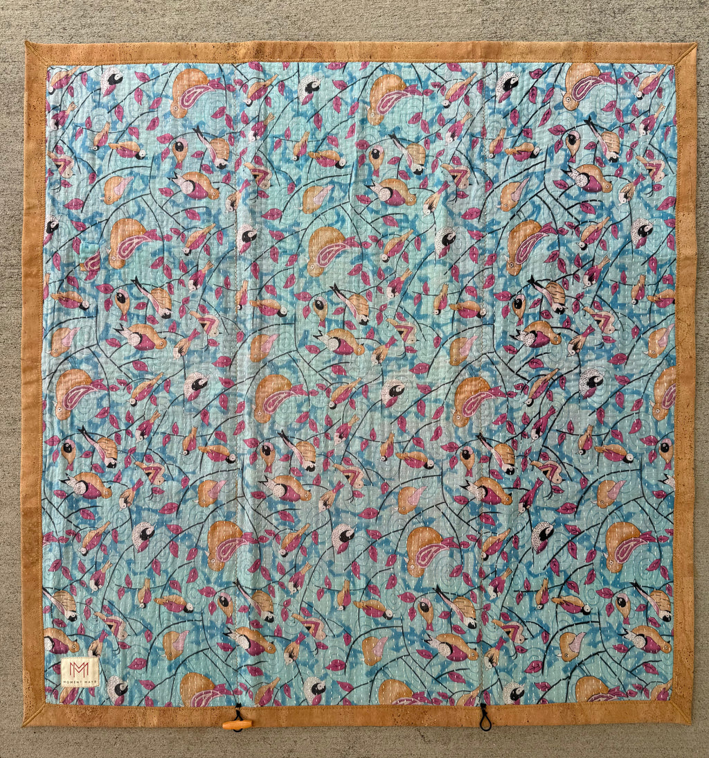 (sold) BLUE BIRD SARI with NATURAL CORK