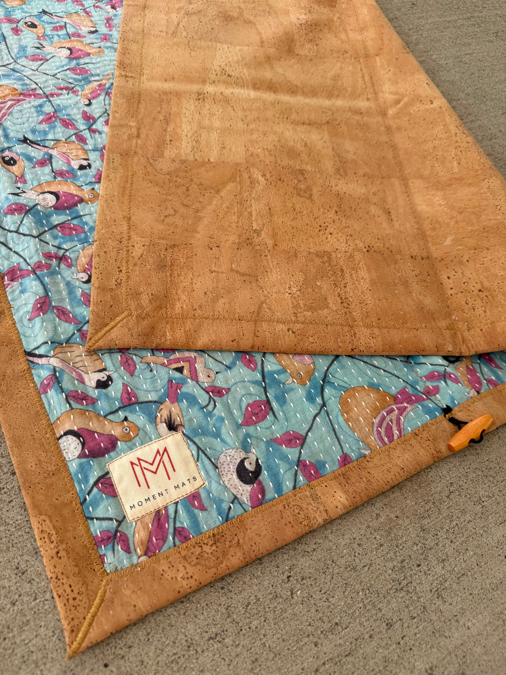 (sold) BLUE BIRD SARI with NATURAL CORK