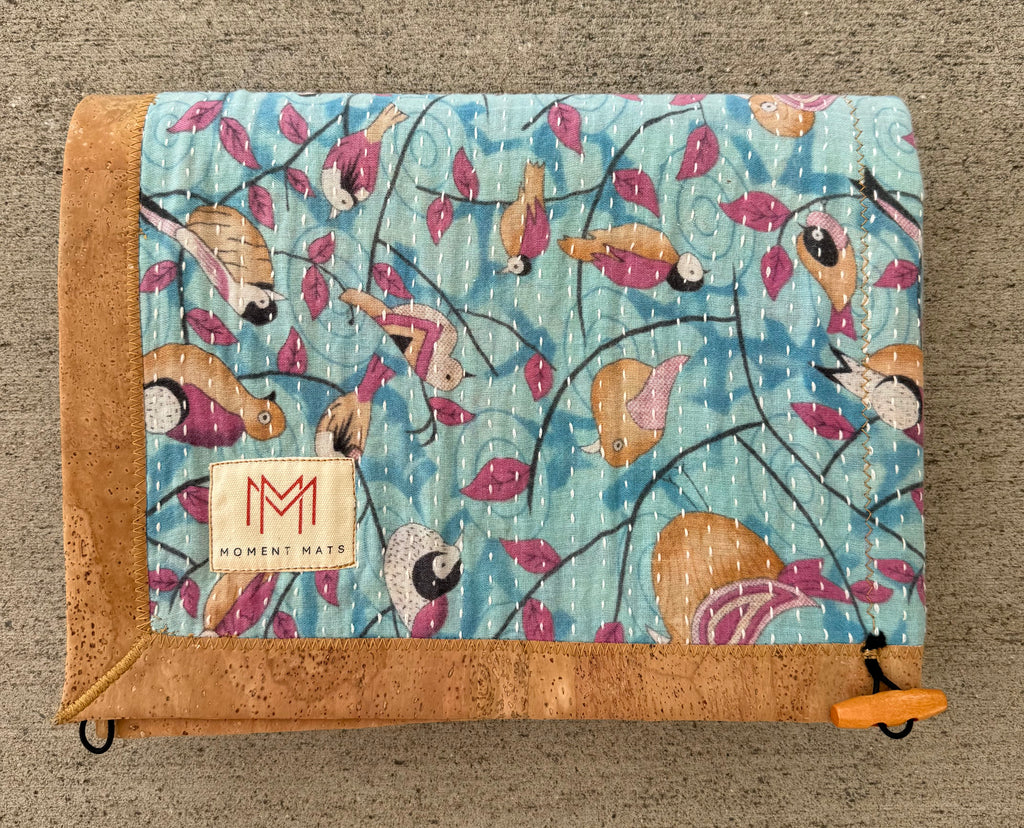 (sold) BLUE BIRD SARI with NATURAL CORK