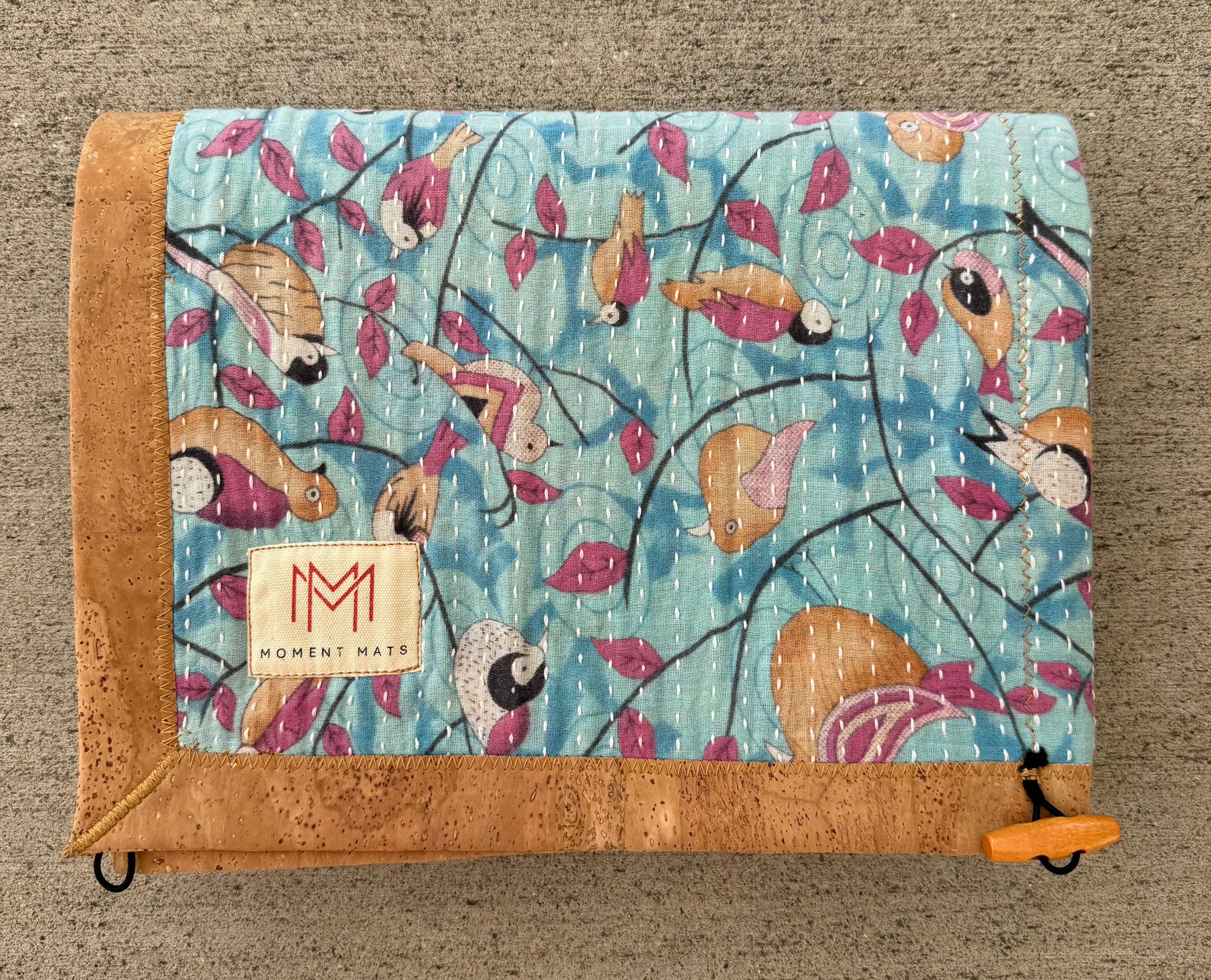 (sold) BLUE BIRD SARI with NATURAL CORK