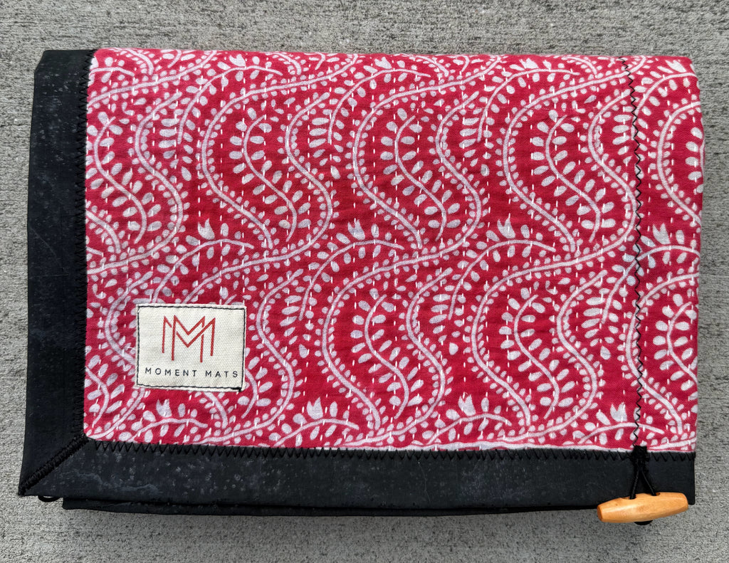 RED VINE SARI with UNIQUE PATCHWORK & PREMIUM BLACK CORK