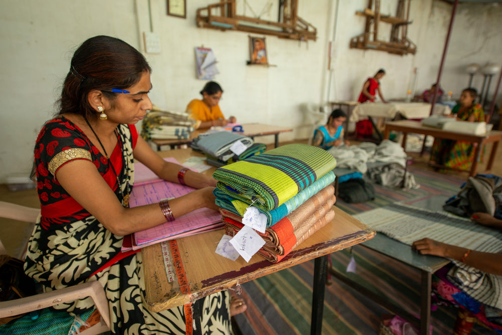 TEAL PEACOCK SARI with UNIQUE PATCHWORK & NATURAL CORK